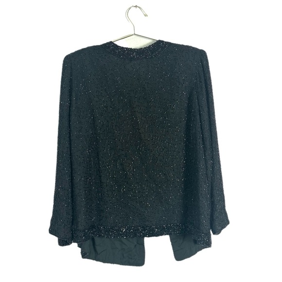 Laurence Kazar Vintage Beaded Cardigan Black Size M - Picture 5 of 5